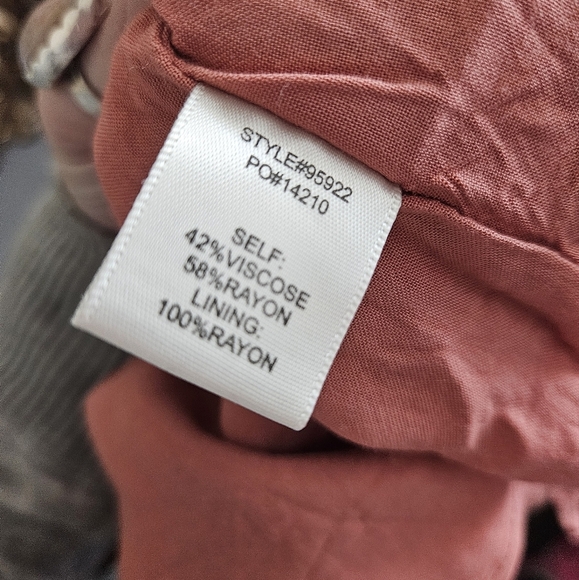 Skies Are Blue Women's Small Pink Puff Sleeve Midi Sundress Knee Length Surplice - Picture 9 of 9